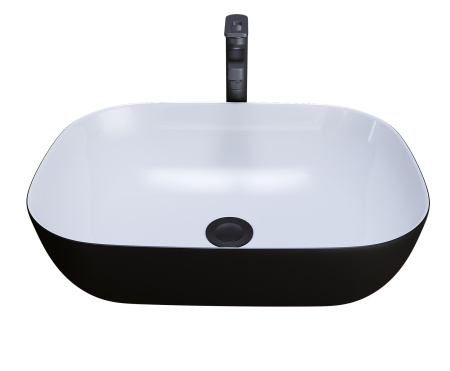 Раковина накладная (46х32) Grossman Color GR-4041BW, черный